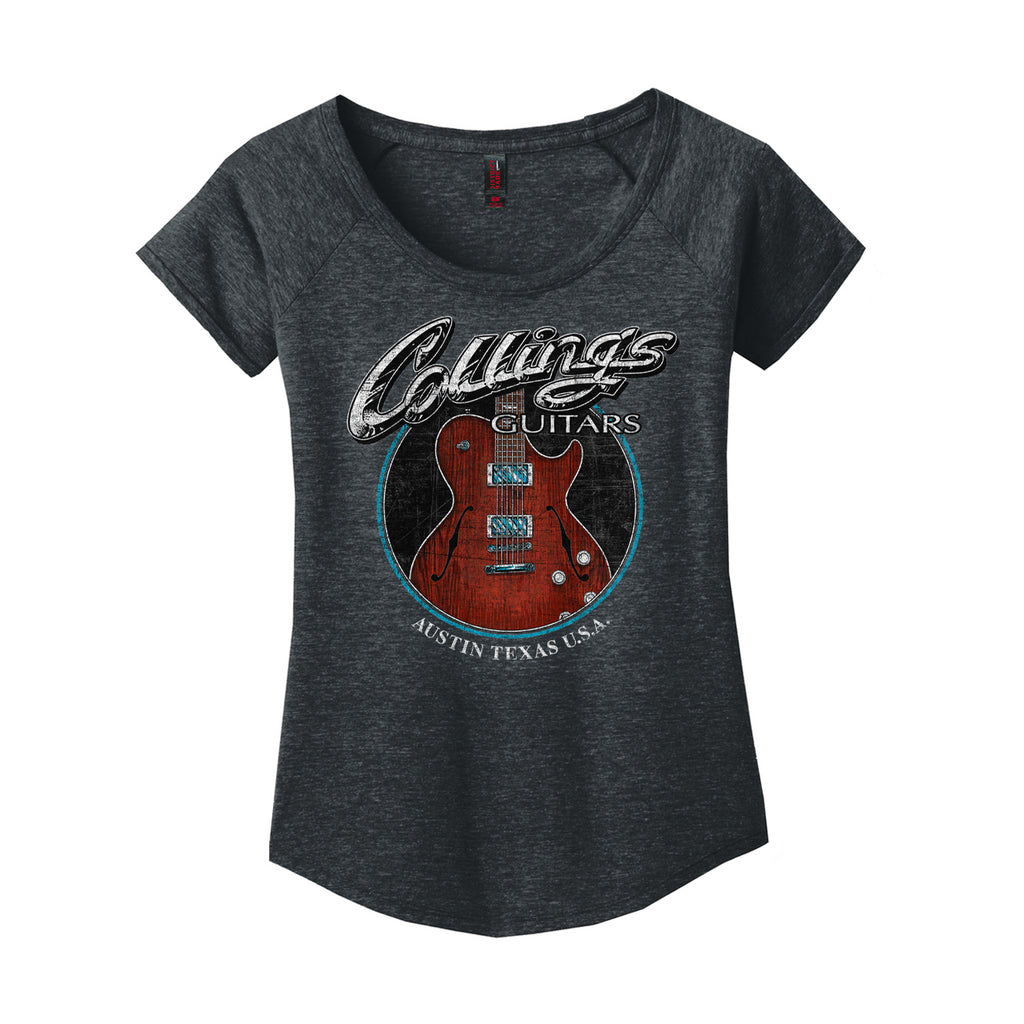 Womens Collings Electric SoCo Deluxe Graphic T-Shirt Charcoal Heather