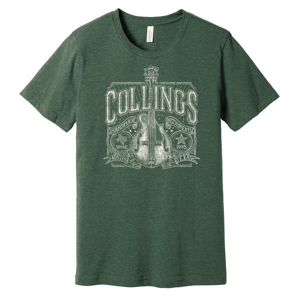 Mens Collings Mandolin Graphic T-Shirt Heather Forest Green