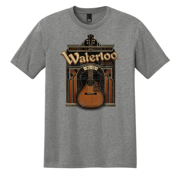 Mens Waterloo Art Deco WL-14 Graphic T-Shirt Grey Frost